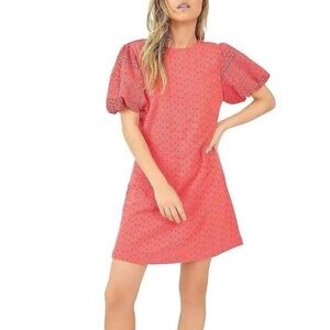 NWOT FREE PEOPLE Apricot Rose Mini Cotton Dress